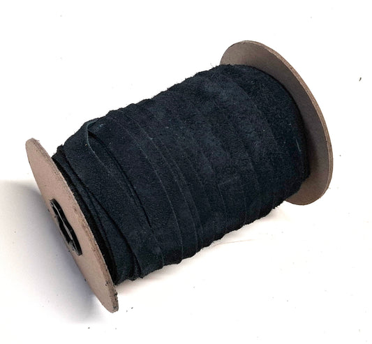 Dark Navy Calf suede Leather Lacing, 1/4" Flat, (10 yds) 0250NDA leather jewelry cord; DIY; dream catchers; leather crafts