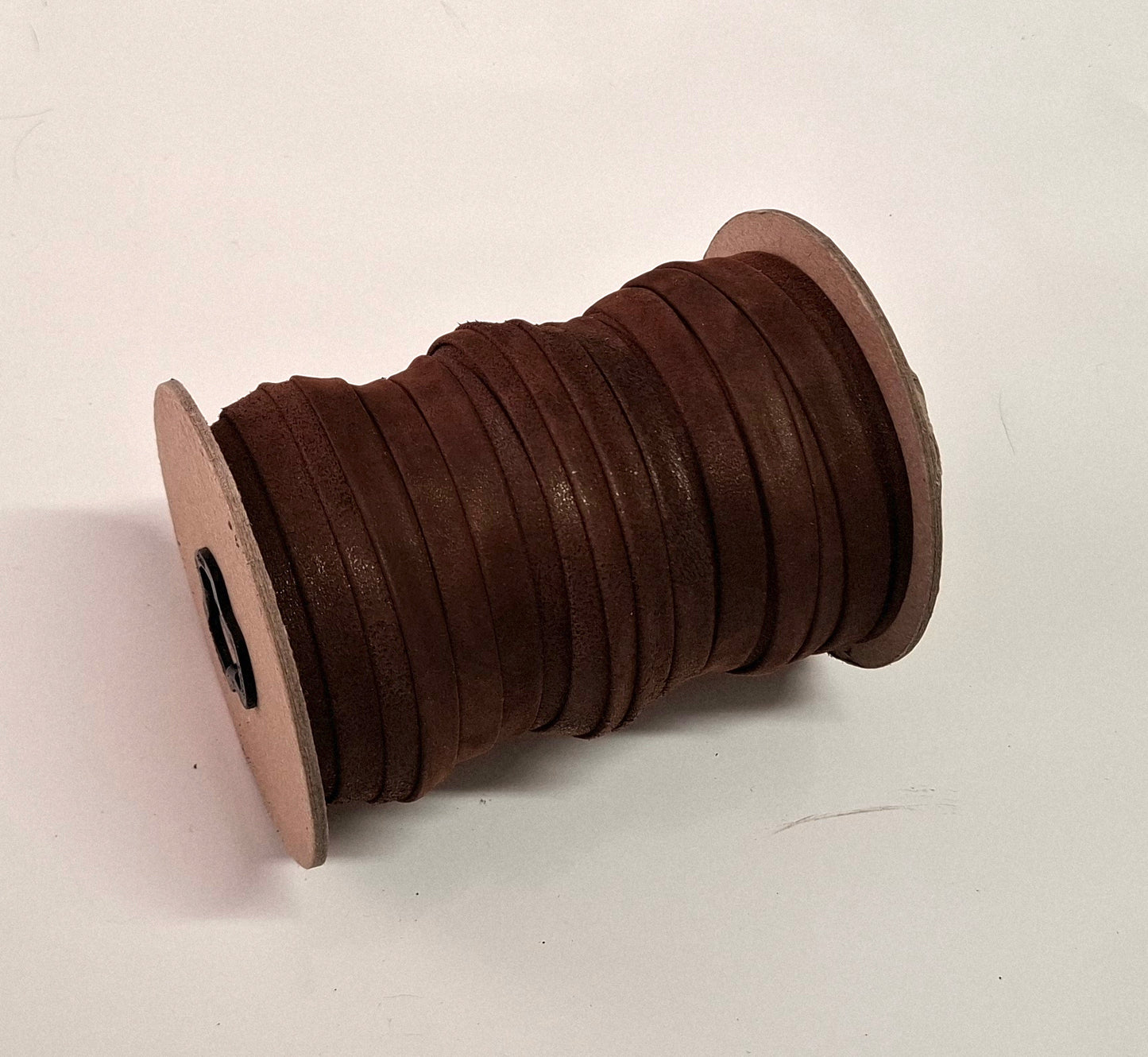 Genuine Lambskin Leather Stripping 3/8" Double-Fold in Dark Aviator Brown (5 yds) 0375BLA