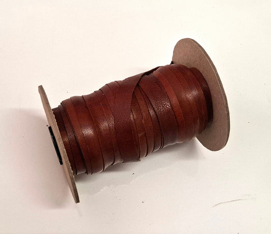 Genuine Leather Flat Lacing 1/2" (5 yds) 0500NKA in mahogany kid