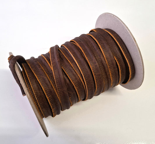 5/8" Round Cord Piping, Genuine Cowhide Leather in Sandalwood (2 YDS) 3118XDB - bold piping; upholstery piping; large cushions
