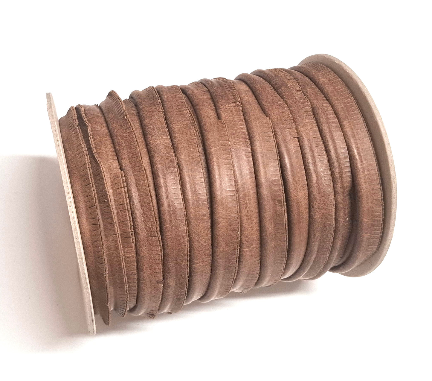 5/8" Round Cord Piping, Genuine Cowhide Leather in Distressed SEPIA (2 YDS) 3118XC - bold piping; upholstery piping; large cushions