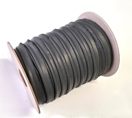 5/8" Round Cord Piping, Genuine Cowhide Leather in Medium Gray (2 YDS) 3118XDB - bold piping; upholstery piping; large cushions