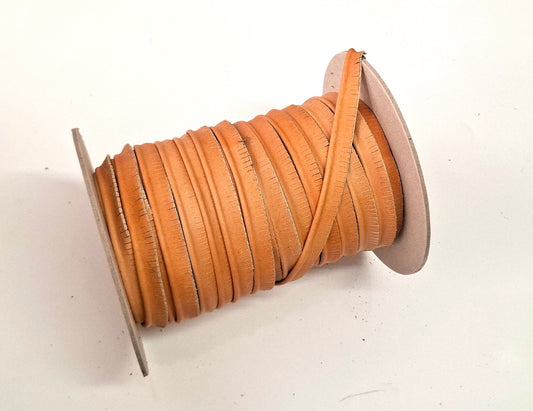 Cowhide Leather 1/2" Cord Piping in Dark Natural veg (2 yds) 3446XC