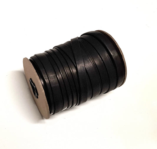 1/2" wide lamb leather strip in Black sheep #2 (3 yds) 3702XLA Double-folded & Reinforced