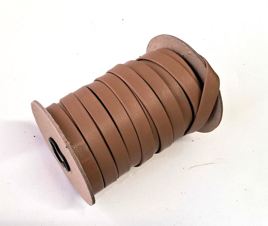 1/2" wide lamb leather strip in Mocha (3 yds) 3702XLA Double-folded & Reinforced