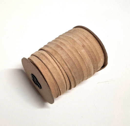 1/2" wide pig suede strip in Beige DAMAGED (3 yds) 3702XP5 Double-folded & Reinforced