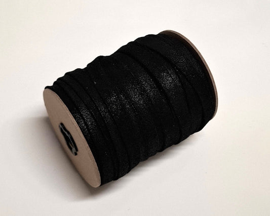 1/2" wide pig suede strip in Sparkle black (3 yds) 3702XP5 Double-folded & Reinforced