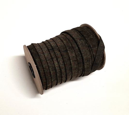 1/2" wide pig suede strip in Camo Green (3 yds) 3702XP5 Double-folded & Reinforced