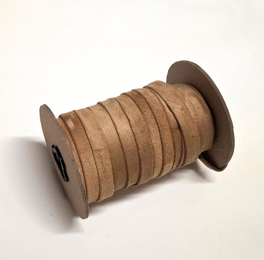 1/2" wide pig suede strip in Mushroom DAMAGED (3 yds) 3702XP5 Double-folded & Reinforced