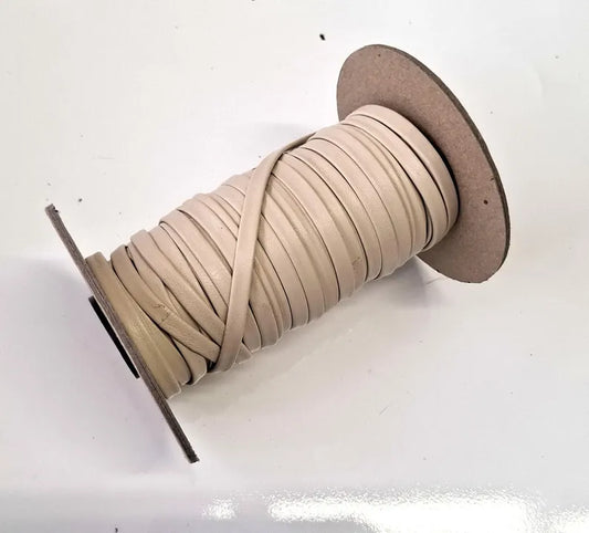 1/4" wide Lambskin Leather Lacing in Cream 0250BLA (5 yds) Double Folded