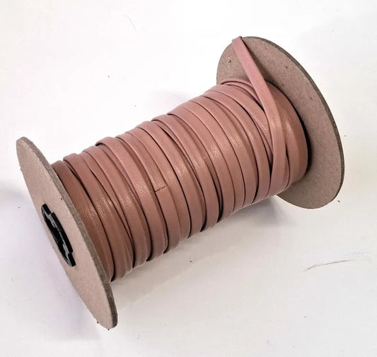 1/4" wide Lambskin Leather Lacing in Pink 0250BLA (5 yds) Double Folded
