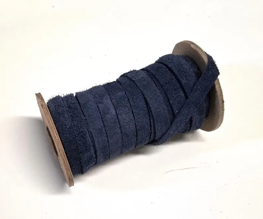 Blue Calf suede Leather Lacing, 1/4" Flat, (10 yds) 0250NDA leather jewelry cord; DIY; dream catchers; leather crafts