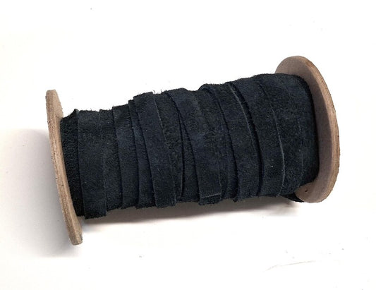 1/2" Flat Medium Green Calf Genuine Cowhide Split Suede Leather (5 yds) 0500NC5 trim tape; edge binding; leather tape