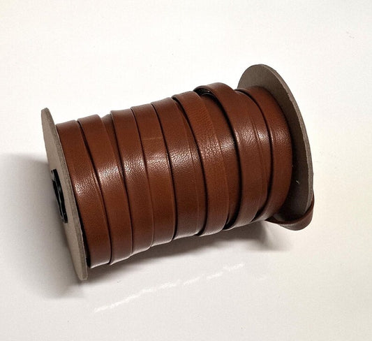 1/2" Genuine Lamb Leather Folded Leather Strip in Whiskey Nappa 2 Lambskin (3 yds) 3702XLA Double-folded and Reinforced
