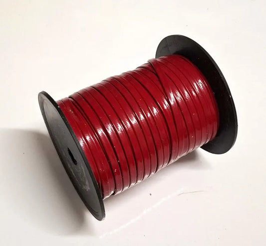 1/4" Leather Cord Piping (5 yards) in Red Krinkle Patent 0250BCK