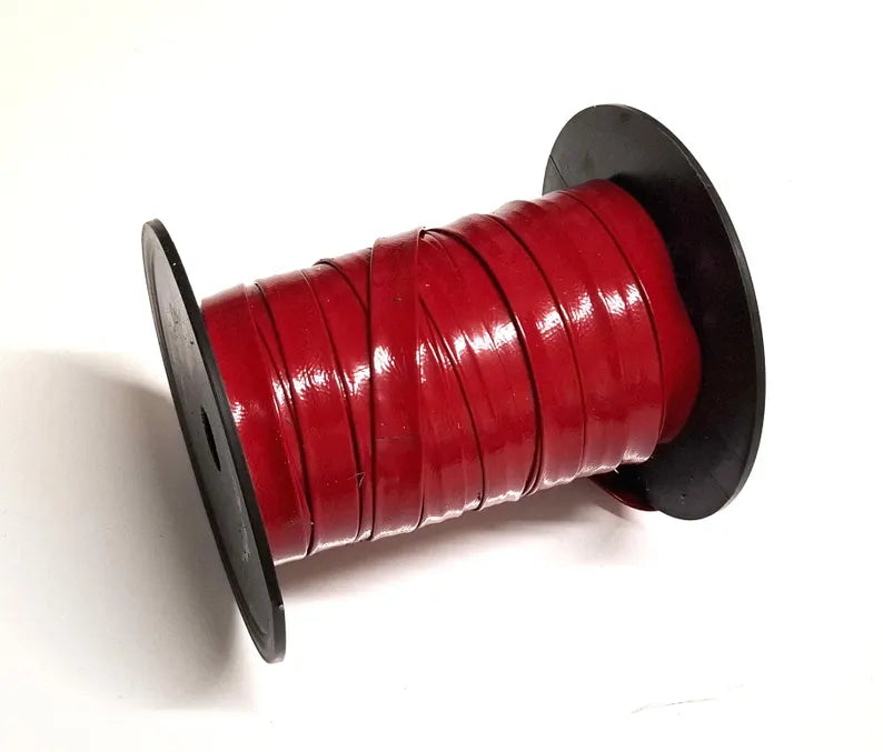 1/2" Leather Cord Piping (5 yards) in Red Krinkle Patent 0500BCK