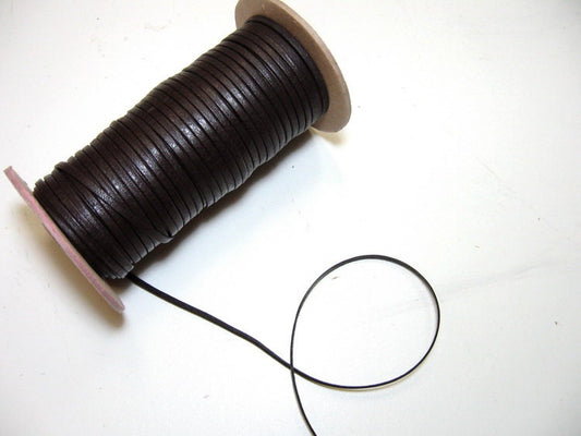 1/8" Double Folded, Reinforced, Cowhide Leather Lacing in Smooth Chocolate Brown (5 YDS) 0125RDA