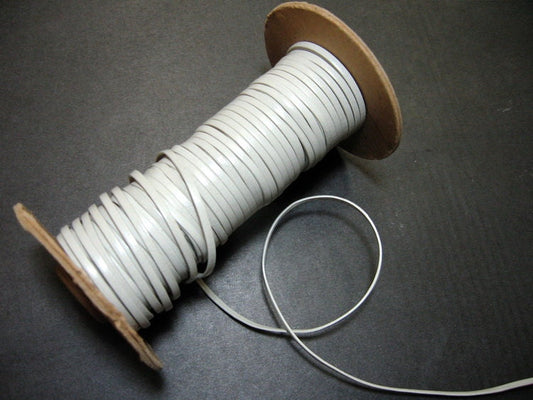 3/32" Double Folded, Reinforced, Kid Leather Lacing in Bone (5YDS) 0093RKA