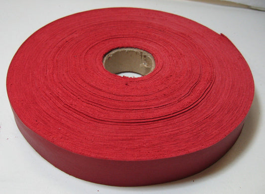 1-1/4" Flat Cowhide Leather Binding in Fire Red Climax (3 yds) 1250ND9 trim tape; edge binding; leather tape