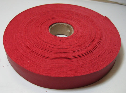 1-1/2" Flat Cowhide Leather Binding in Fire Red Climax (3 yds) 1500ND9 trim tape; edge binding; leather tape