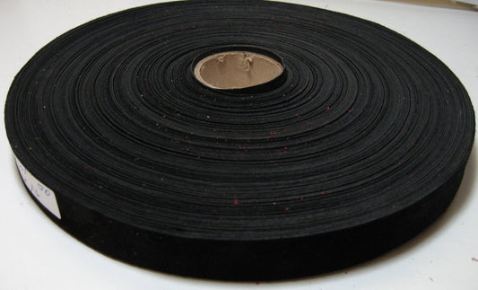 3/4" Flat Black Pig Suede Binding (9 yds) 0750FP5 trim tape; edge binding; leather tape