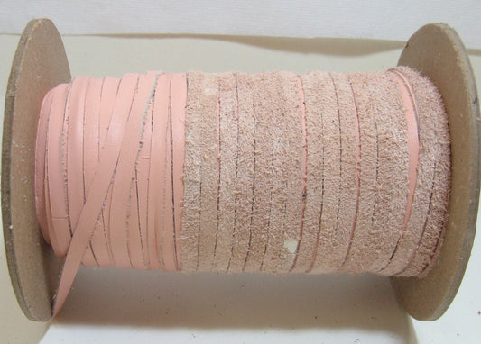 3/16" Flat Cowhide Leather Lacing in Pink Salmon (10 yds) 0187ND6 leather jewelry cord; leather lacing; dream catchers; leather crafts