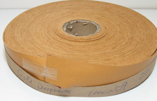 1" Flat Cowhide Leather Binding in Gold Duquessa (5 yds) 1000ND9 trim tape; edge binding; leather tape