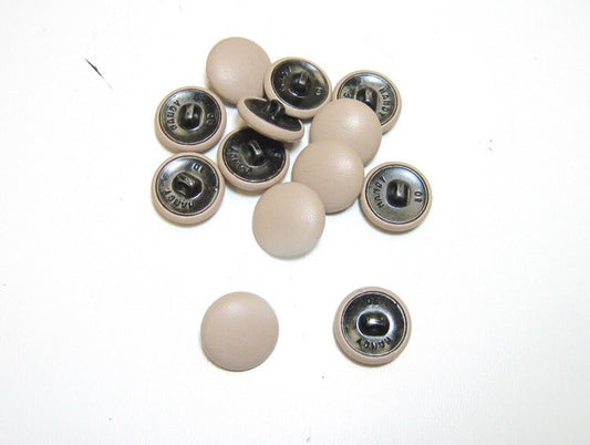 30 Line, Lambskin Covered, Hopper Back Buttons in Beige (12 PC.)