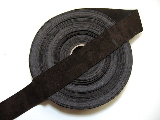 1" Flat, Pig Suede Stripping in Medium Brown (5 YDS) 1000NP5 edge binding; top stitching leather trim tape