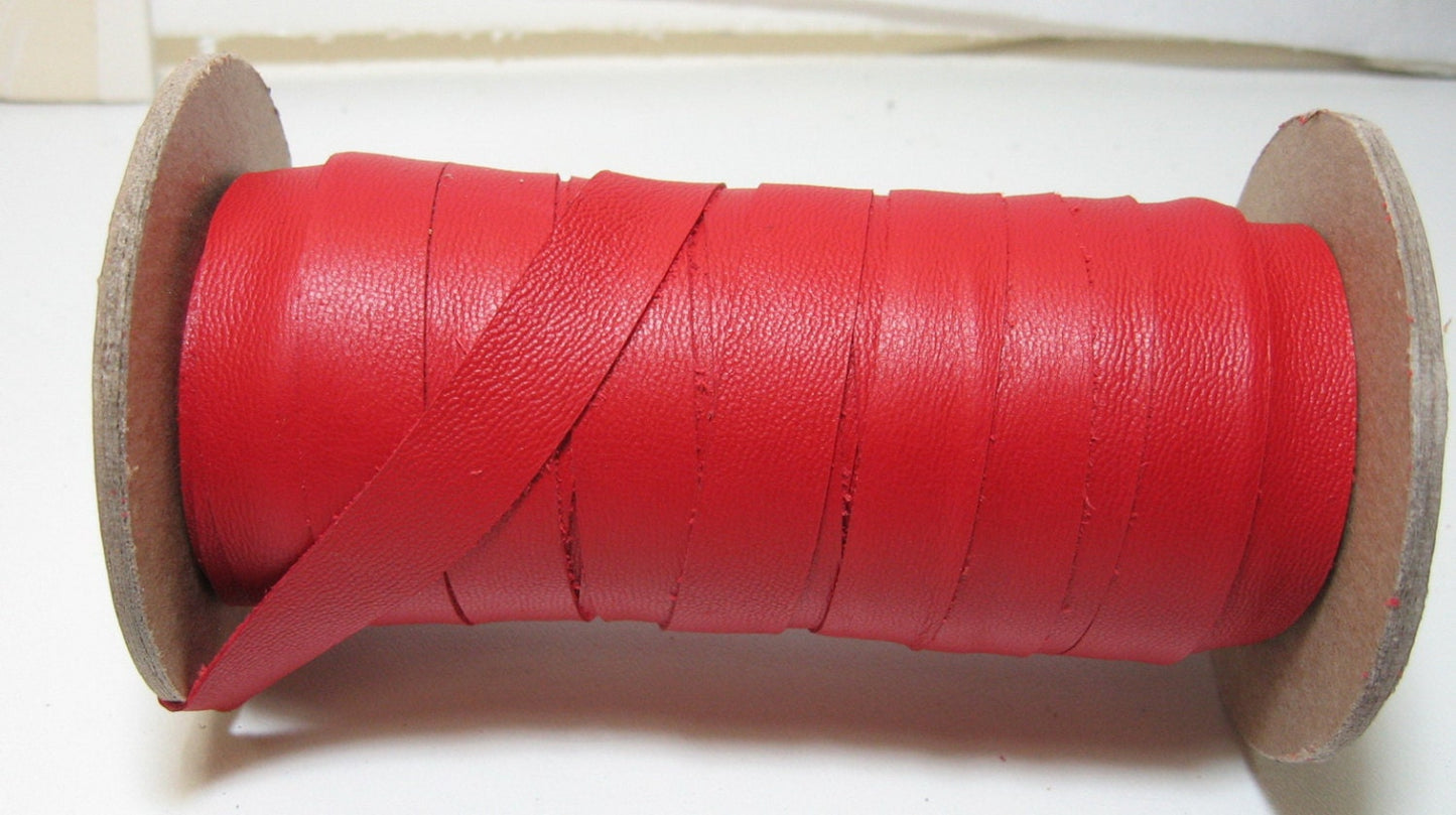 7/16" Flat Red Lamb Touch Cowhide Leather Lacing (5 yds) 0437ND9 DIY; leather crafts; dream catchers; leather string; lacing; fringe;