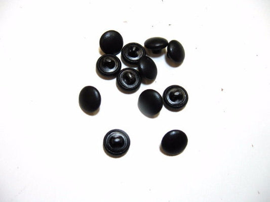 20 Line Cowhide Covered Hopper Back Leather Buttons in Brown-Black 12PC.