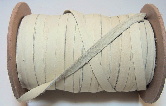 Genuine Cowhide Leather Lacing, 5/16" Flat, Natural Color (5 yds) 0312NCD trim tape; edge binding; leather tape