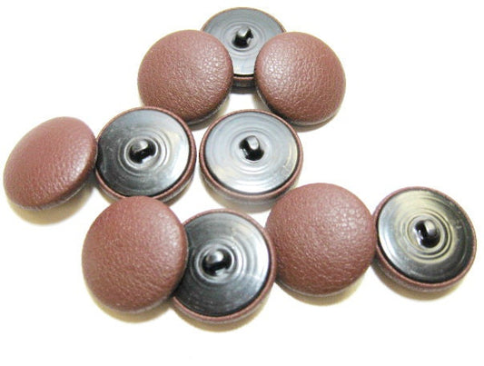 45 Line Cowhide Covered Buttons in LT Brown 10PC.