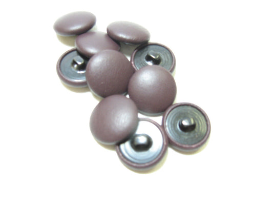 30 Line, Cowhide Covered, Hopper Back Buttons in Plum (10 PC.)