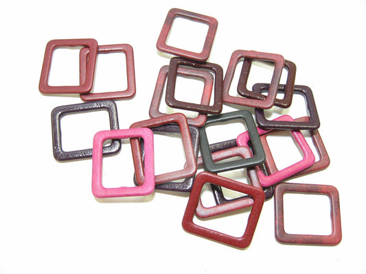 Lot of Leather Covered Buckles A6505 - 18 pieces 1-3/4" x 1-1/2"