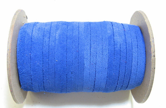 3/16" Flat Lacing in Cobalt Blue Calf Split Suede (10 yds) 0187ND9