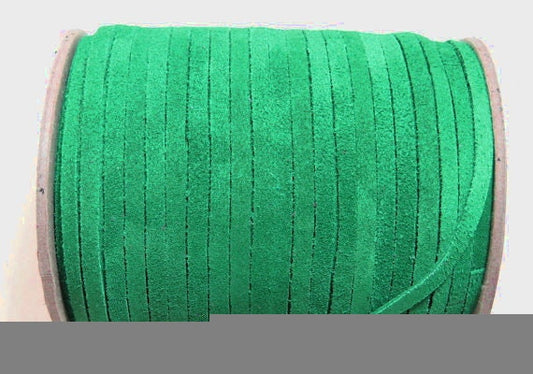 3/16" Flat Lacing in Jade Green Calf Split Suede (10 yds) 0187ND9