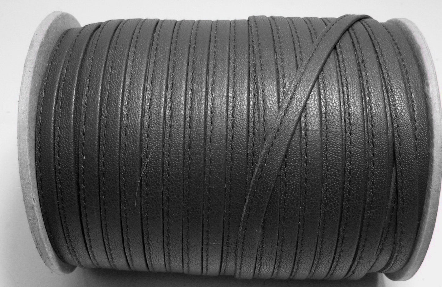 1/4" wide Chocolate Brown Nappa Real Leather Lacing (5 yds) 3286XD8 CLEARANCE!!!!    Side Folded, Reinforced and Stitched