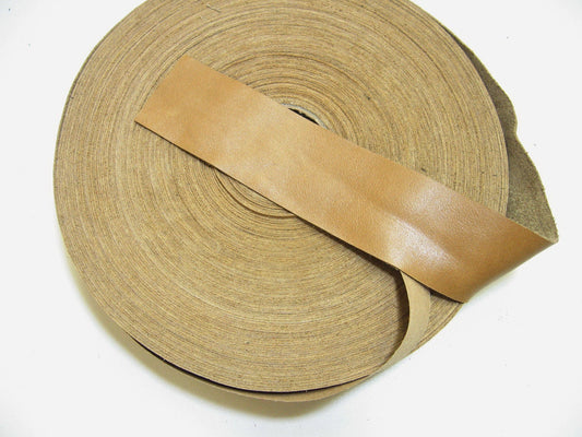 1-1/2" Flat, Cowhide Binding in Corral Tan (3 YDS) 1500NDB trim tape; edge binding; leather tap