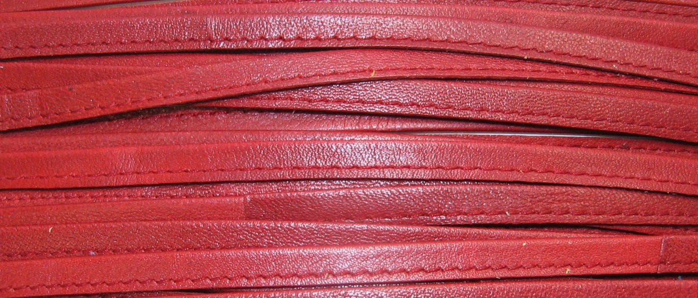 1/4" Side Folded, Reinforced and Stitched Red Climax Real Leather Lacing (10 yds) 3286XD9 *card*