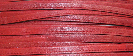 1/4" Side Folded, Reinforced and Stitched Red Climax Real Leather Lacing (10 yds) 3286XD9 *card*