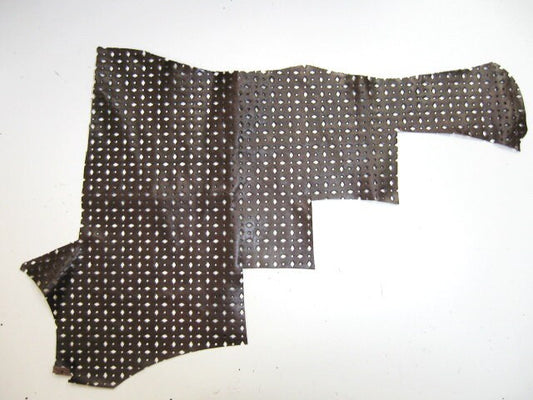 Chocolate Brown Perforated Leather Piece .85 sq. feet 4P2-G leather scraps; eco friendly; scrapbooking; crafting