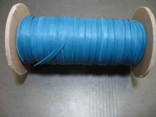 3/16" Flat, Lamb Leather Lacing in Medium Blue (10 YDS) 0187NLA