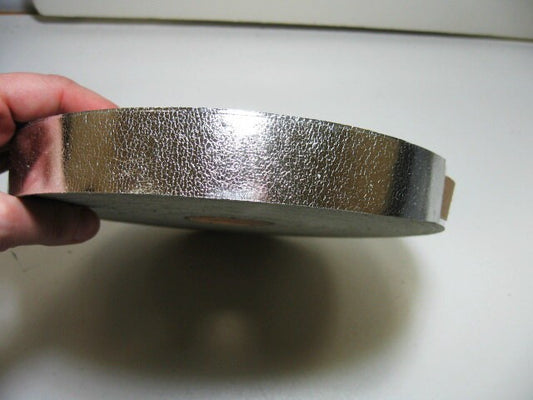 1" Flat Goatskin Leather Stripping in Silver Metallic (2 YDS) 1000NKA FIRM LEATHER