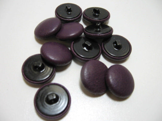 36 Line, Cowhide Leather Covered Buttons in Red Wine (12 PC.)