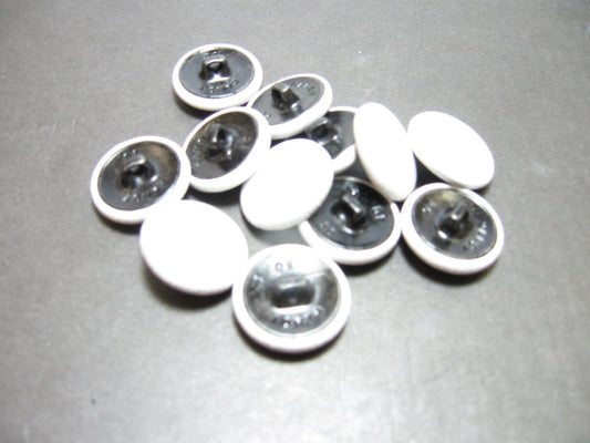 30 Line, Cowhide Covered, Hopper Back Buttons in White (12 PC.)