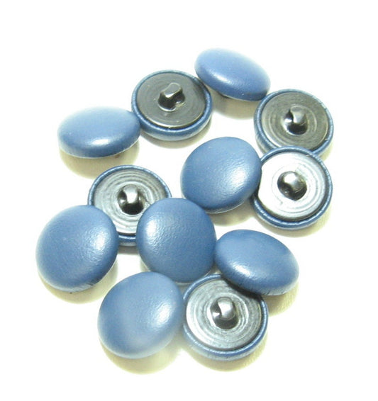 30 Line, Cowhide Covered, Hopper Back Buttons in Prussian Blue (12 PC.)