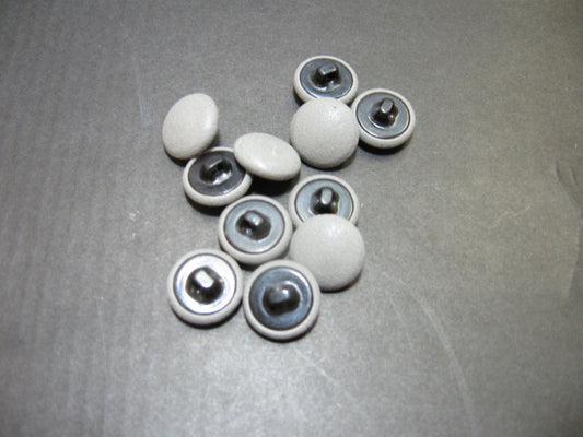 12 Cowhide Leather Covered  Buttons 24 Line, Light Grey 5/8" (16mm)