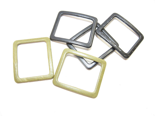 Lot of Leather Covered Buckles A6508 - 5 pieces 1-3/4" x 2"