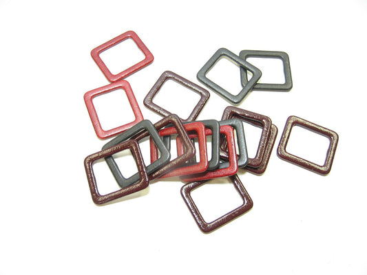 Lot of Leather Covered Buckles A6505-2 - 16 pieces 1-3/4" x 1-1/2"